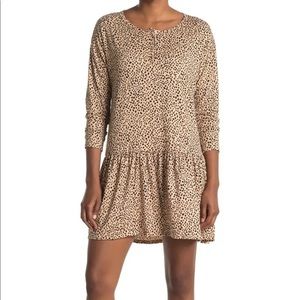 Lush Leopard Print Drop Waist dress